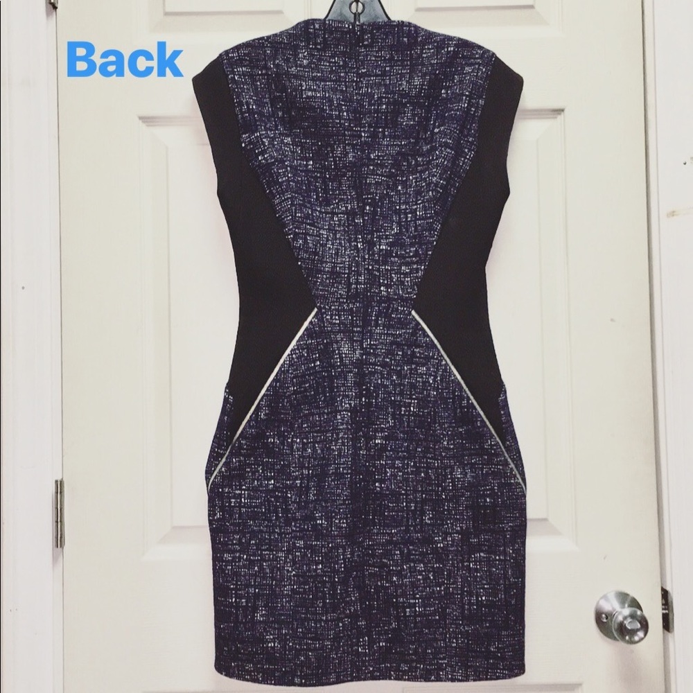 Anthropologie TIME Metal Zipper Wool Shaper Fashion Mini Dress - Picture 11 of 15